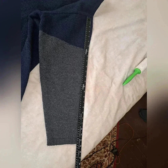 Free People Men's Wool Blend Blue/Gray Crewneck Sweater Size L Vintage - Picture 10 of 11